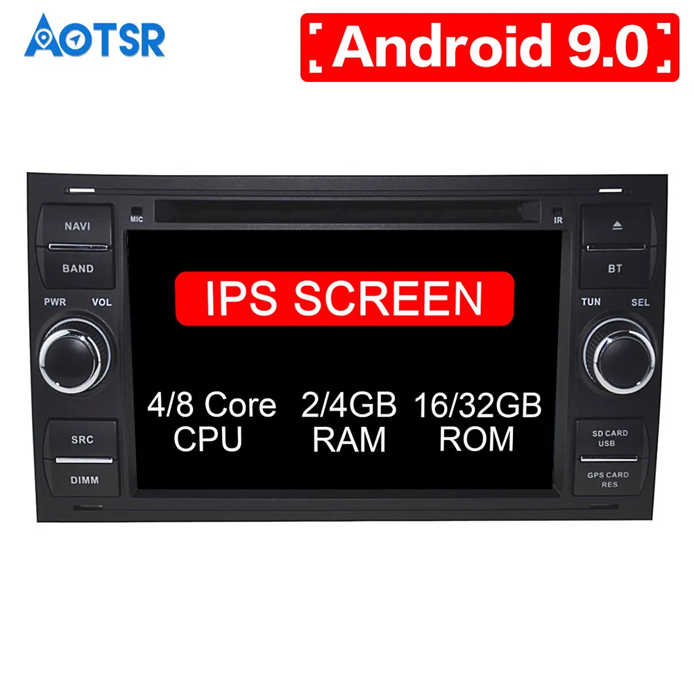 Android 9 0 8 ядерный автомобильный DVD плеер GPS навигация для FORD FOCUS C-MAX FIESTA FUSION GALAXY TRANSIT