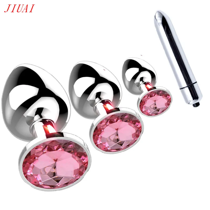 Вагинальная вставка из нержавеющей стали Анальная пробка Вибратор Интимные