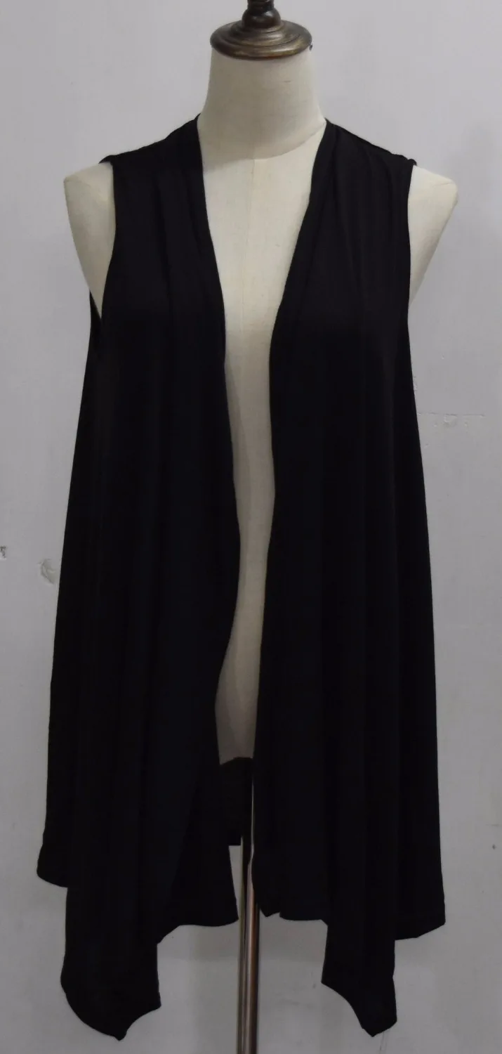 Длинный вязаный кардиган Для женщин Лето 2017 г. жилет без рукавов женские большие