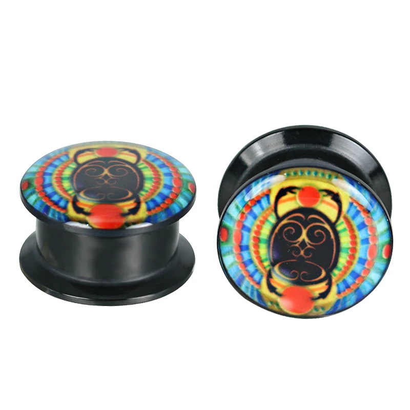 1 Pair Black Acrylic Plugs and Tunnels Ear Piercing Expander Stretchers Piercings Body Jewelry 4-16mm | Украшения и аксессуары