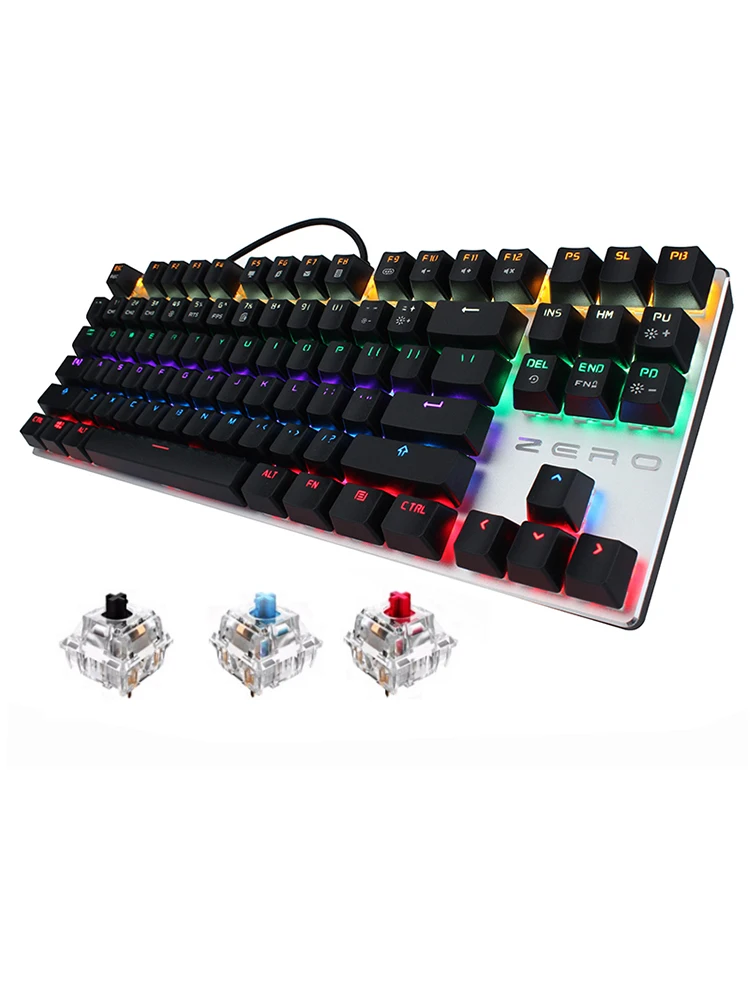 Metoo механическая клавиатура 87 клавиша анти ореолы синий красный переключатель со