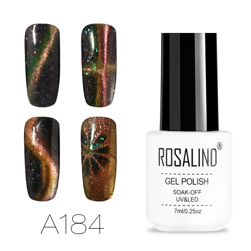 ROSALIND гель лак для ногтей 4D кошачий глаз vernis Полупостоянный УФ ПРАЙМЕР для ногтей верхнее покрытие для маникюрный гель для ногтей гель лак - Цвет: RCA184