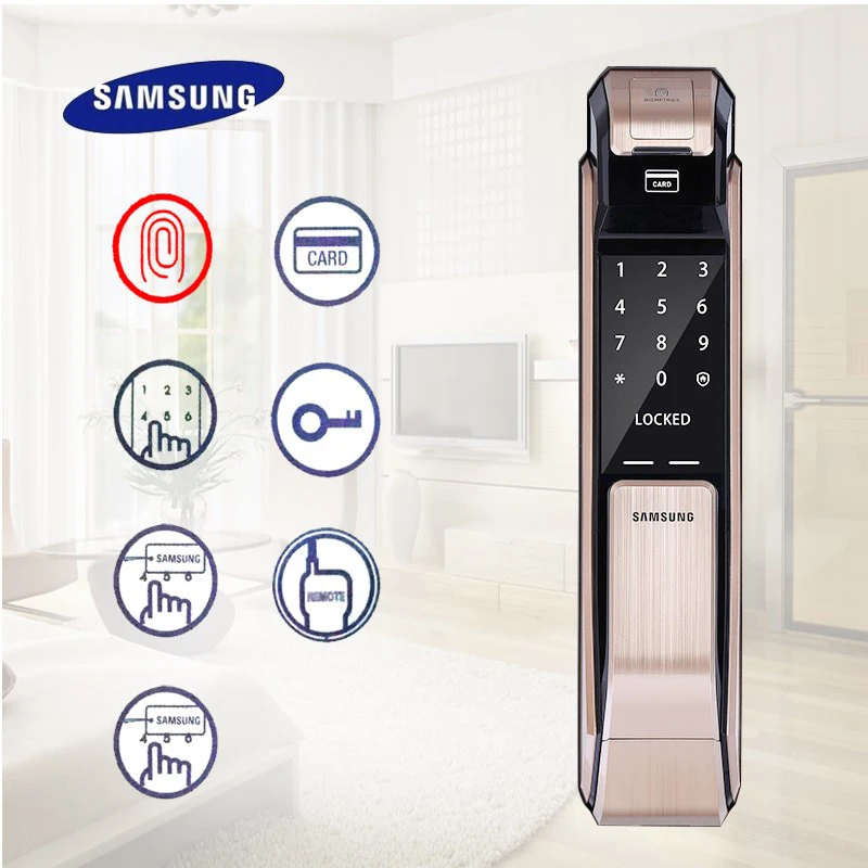 Samsung SHS P718 цифровой дверной замок с отпечатком пальца/нажимной золотого цвета|door