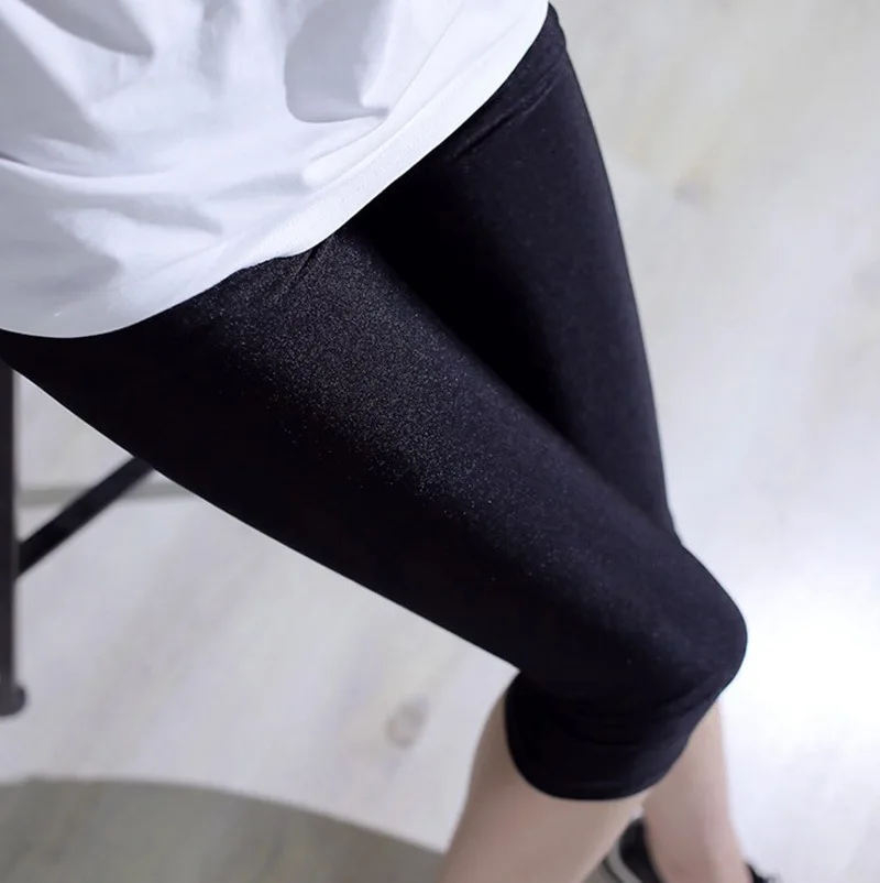 Женские летние капри, 3xl, 5xl размера плюс, длина до колена, женские облегающие обтягивающие кружевные короткие леггинсы, большой размер, Женские Блестящие Брюки