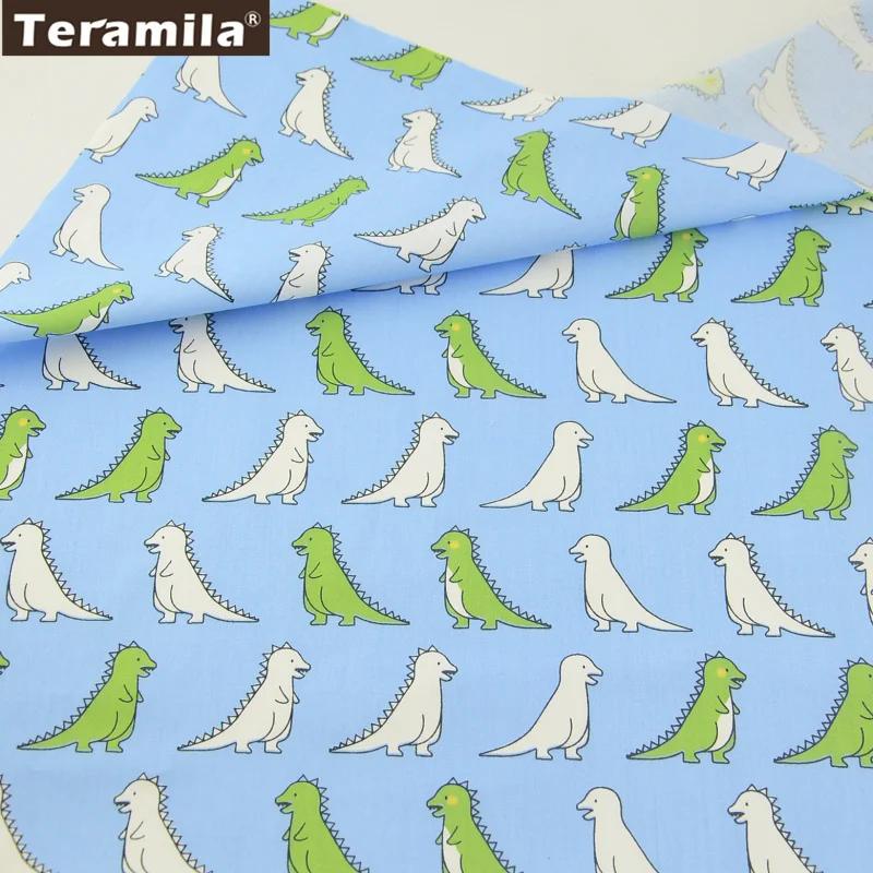 Ткань Teramila 100% хлопок голубой саржевый материал простыня Мультяшные милые