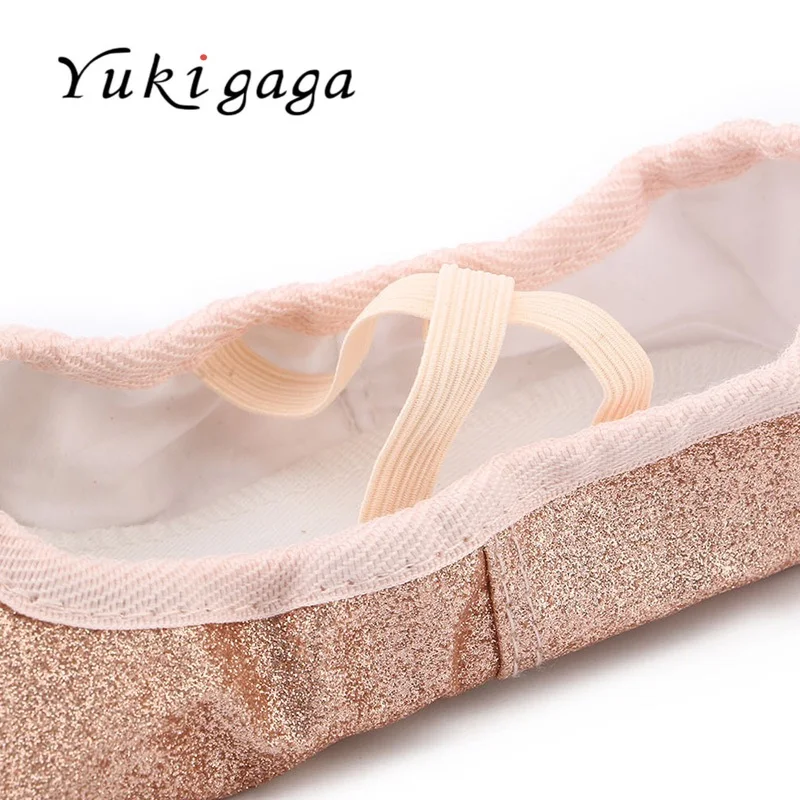 Yukigaga/Новое поступление; Высококачественная детская обувь для девочек; бальные туфли для танго, латинских танцев, сальсы; серебристые, золотые туфли с блестками на низком каблуке; a17c
