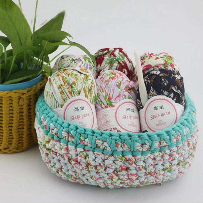 Mat Knitted Yarn Printed Flower Colors Hand Knitting Fabric Crochet Cloth Ribbon 500g/lot | Дом и сад