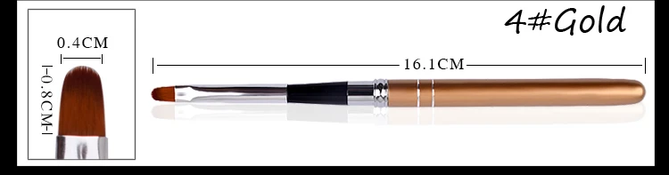 04 gold Новинка, 1 шт., металлическая ручка, кисть для рисования ногтей, УФ-Гель-лак, 3d Ручка для рисования, подводка для плоских ногтей, наконечники, кисточки для маникюра, инструменты - Цвет: 04 gold