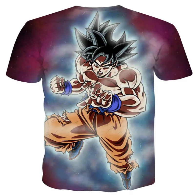 Футболка Dragon Ball Z мужская домашняя кофта с круглым горлом Super Saiyan Fight Goku Повседневная модная футболка Летняя футболка с 3D принтом Топ