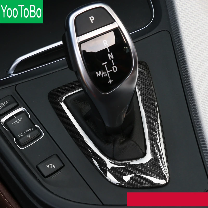 Car Styling Interior Carbon Fiber Gear Shift Knob Cover Multimedia Button Panel Trim Sticker For BMW F30 F32 F34 F36 Accessories |