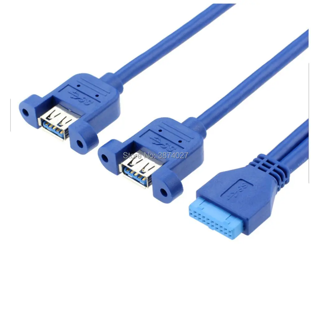 Винтовая панель с двумя портами USB 3 0 тип к материнской плате 20 контактный кабель см/50 см|Кабели USB| |