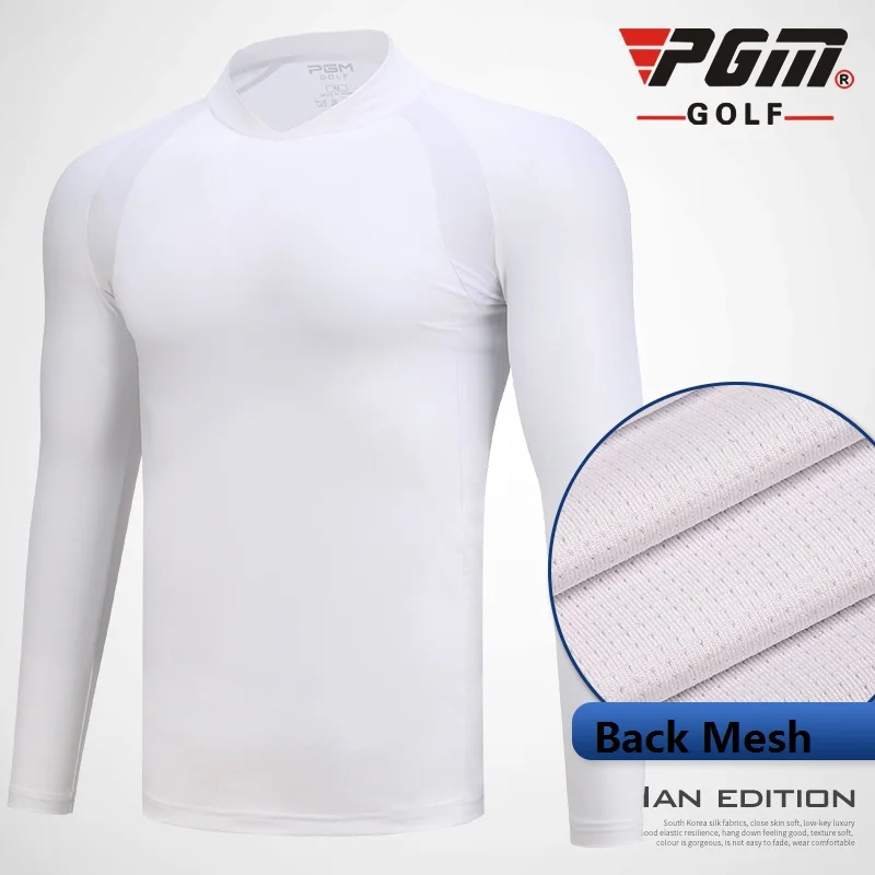 

Pgm Men Long Sleeve Golf T-Shirt Comfort Ice Silk Bottoming Shirt Male Summer Mesh Anti-sweat Tops Men Golf Wear D0749