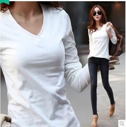 Футболки женщин длинный рукав топы свободного покроя леди T рубашка blusas femininas