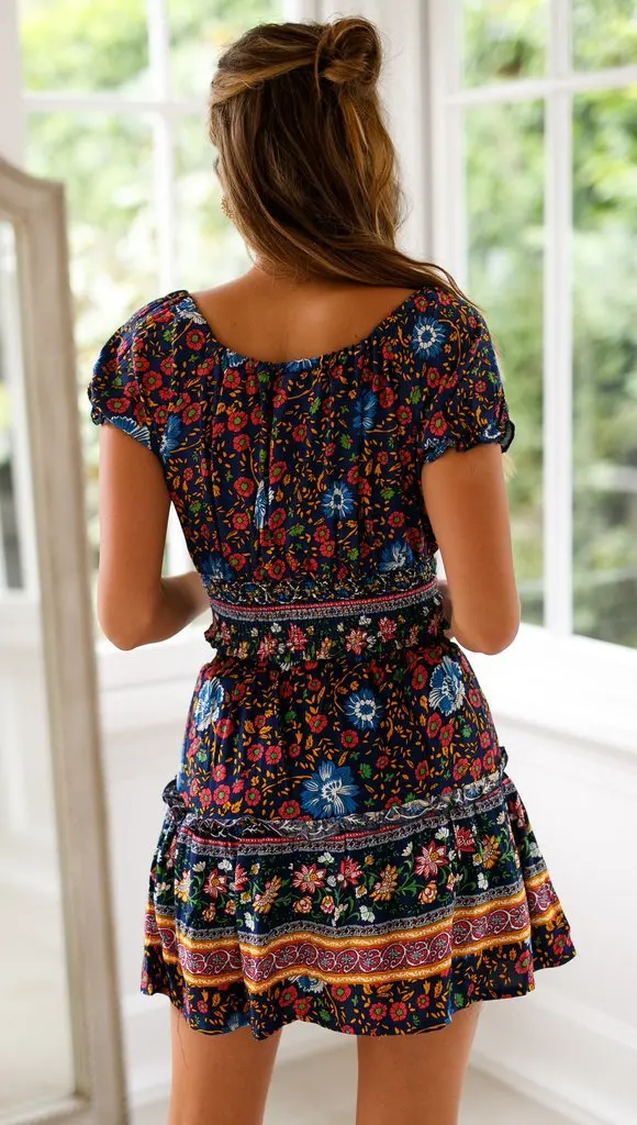 Женское Повседневное платье шифоновое сексуальное Бандажное с принтом шорты