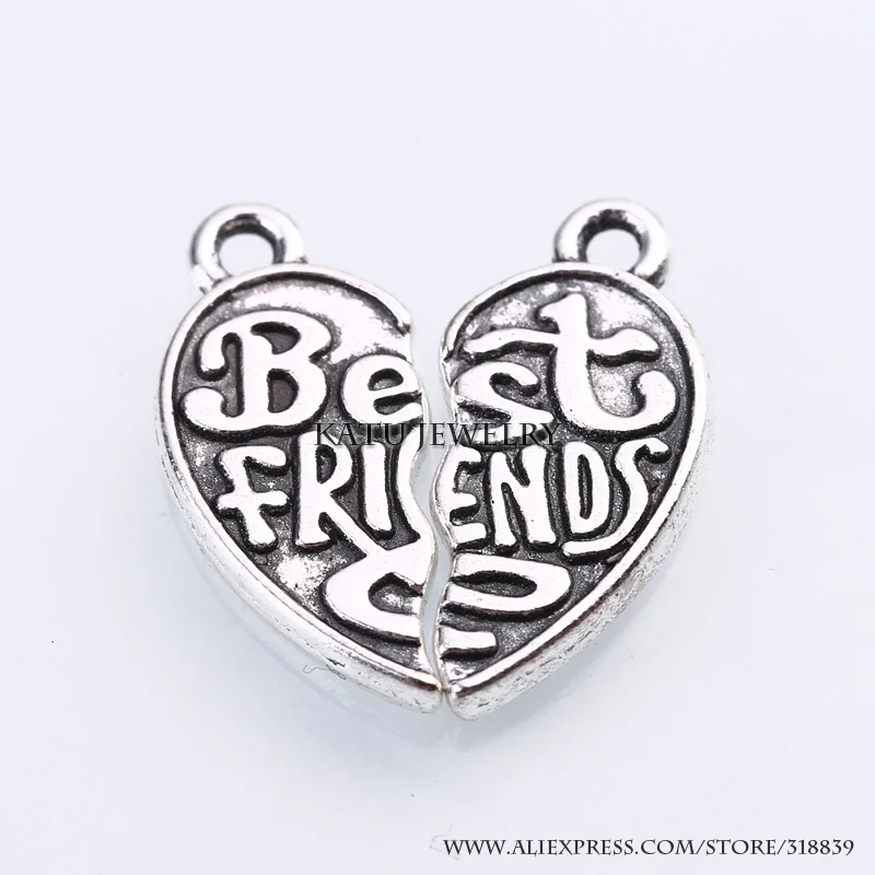 Винтажные Серебристые Кулоны Из Сплава Цинка С Камео Буквами Best Friend DIY Алфавитная