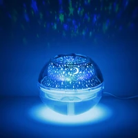 creative air humidifier 500ml crystal ultrasonic mist maker humidificador with colorful projector night light mini aroma difusor