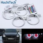 Для Volkswagen VW Touareg 2003 2004 2005 2006 Многоцветный комплект светодиодов глаза ангела RGB гало кольца дневного светильник дневные ходовые огни