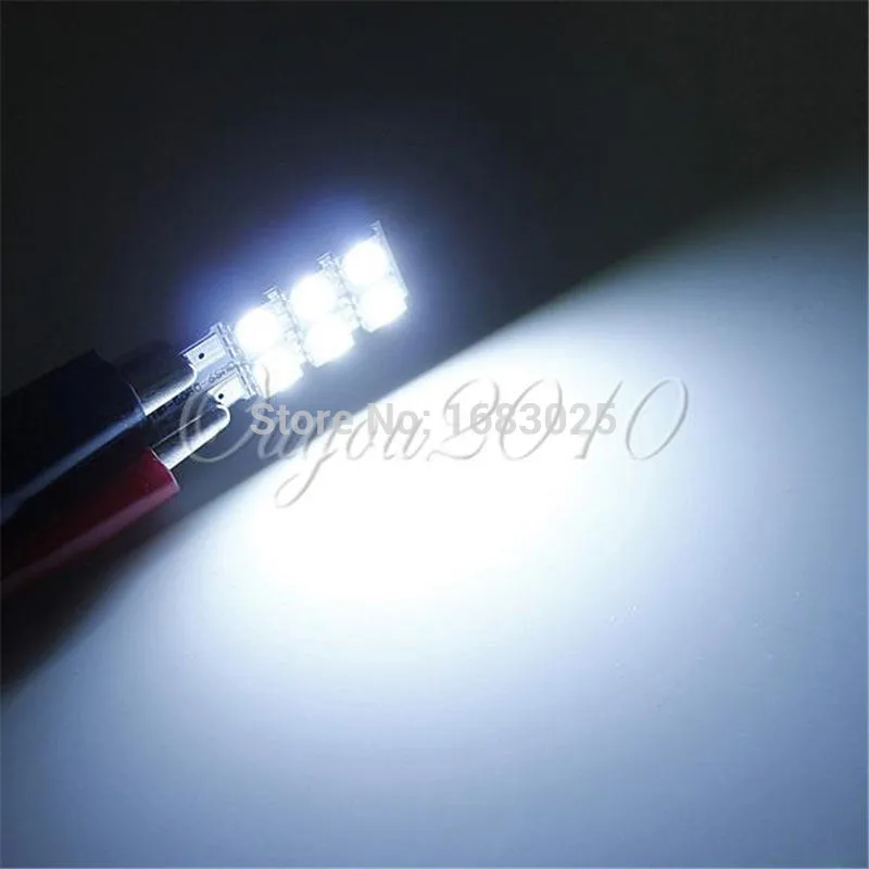 Оптовая продажа 4 шт./лот авто светодиодный T10 6smd 5050 w5w canbus света автомобиля