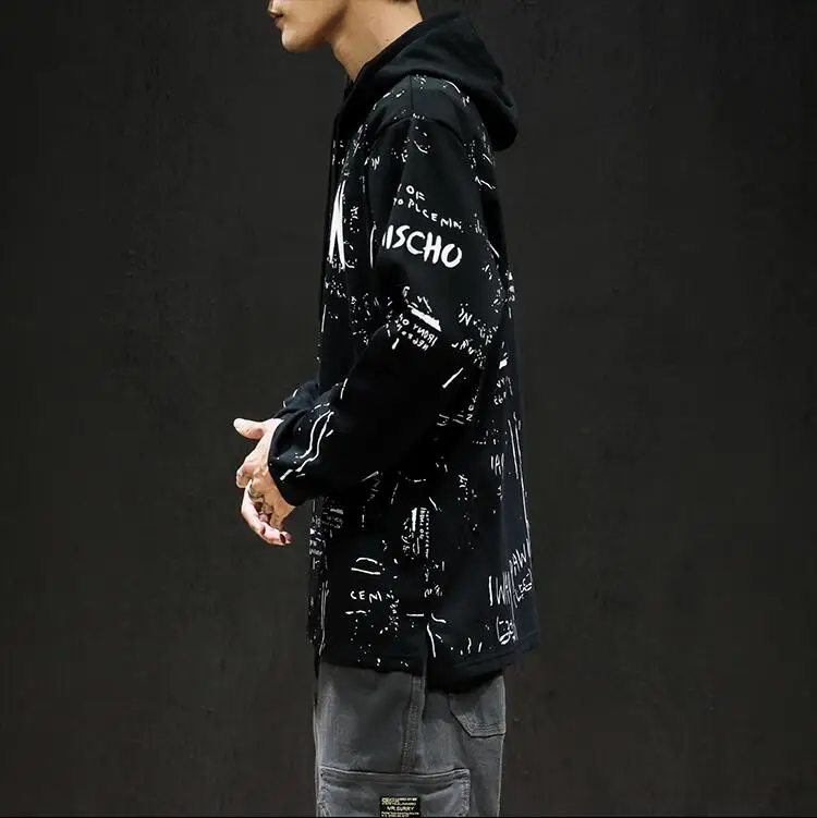 Мужская толстовка с капюшоном красно черная надписью размеры до 5XL уличная