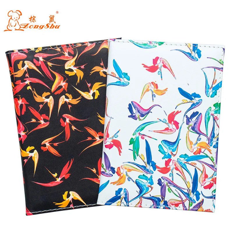 Обложка для паспорта унисекс синяя мягкая цветная обложка с птицами простой