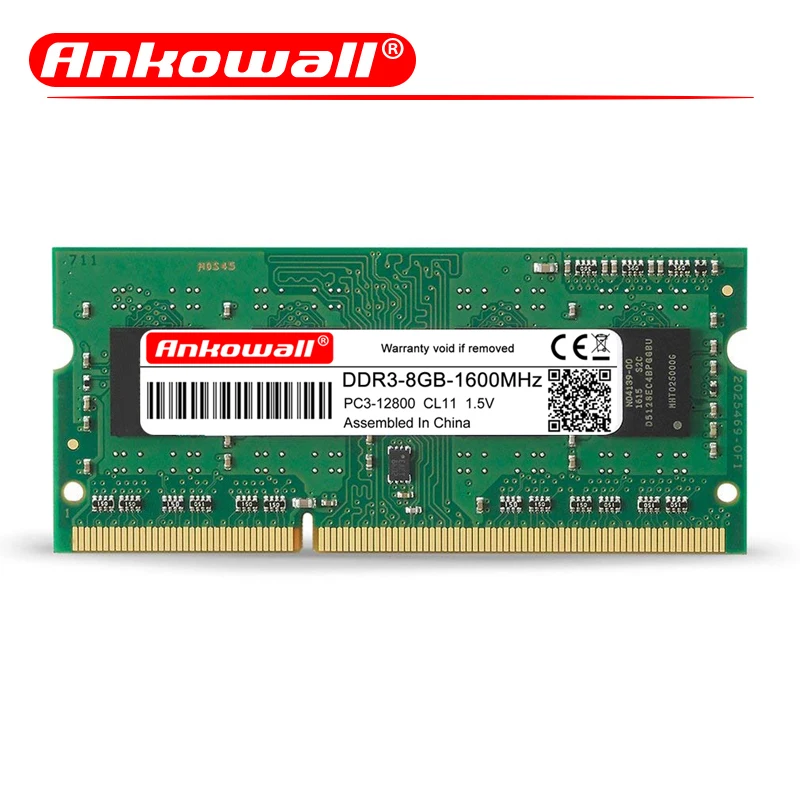 Ноутбук ANKOWALL DDR3 2GB 4GB 8GB 1066 1333 1600 MHz sodimm ddr3l ram память ноутбука 204pin 1,5 V/1,35 V гарантия три года