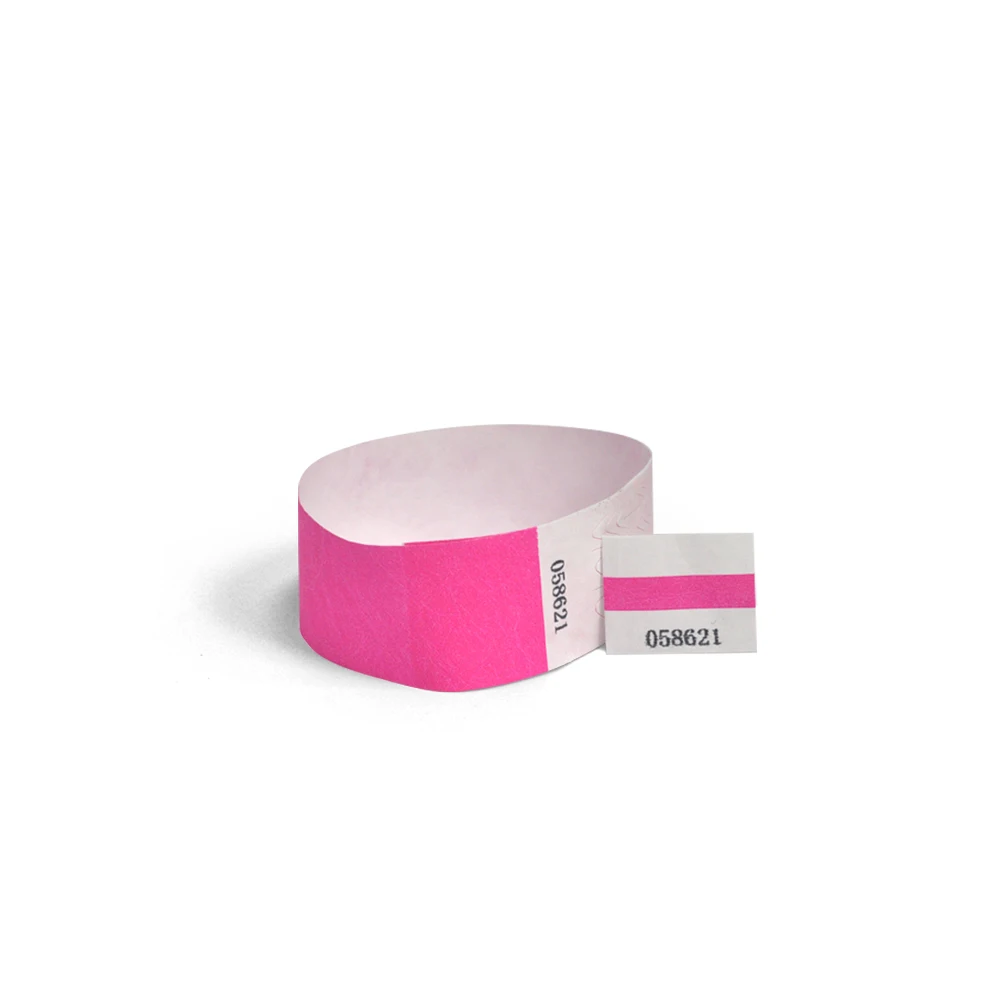Neon Pink Solid NEW Color 1" Tyvek Wristbands Stub Detachable for ID Paper Wristbands for Party Events Only 100 Pieces - Цвет: Neon Pink