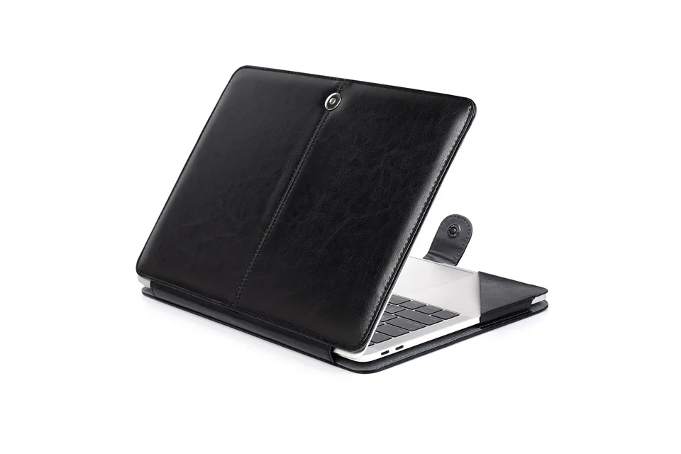 Черный Pu кожаный чехол для Apple MacBook Air Pro retina 11 12 13 15 Pro 13 15 дюймов с сенсорной панелью+ крышка клавиатуры - Цвет: Черный