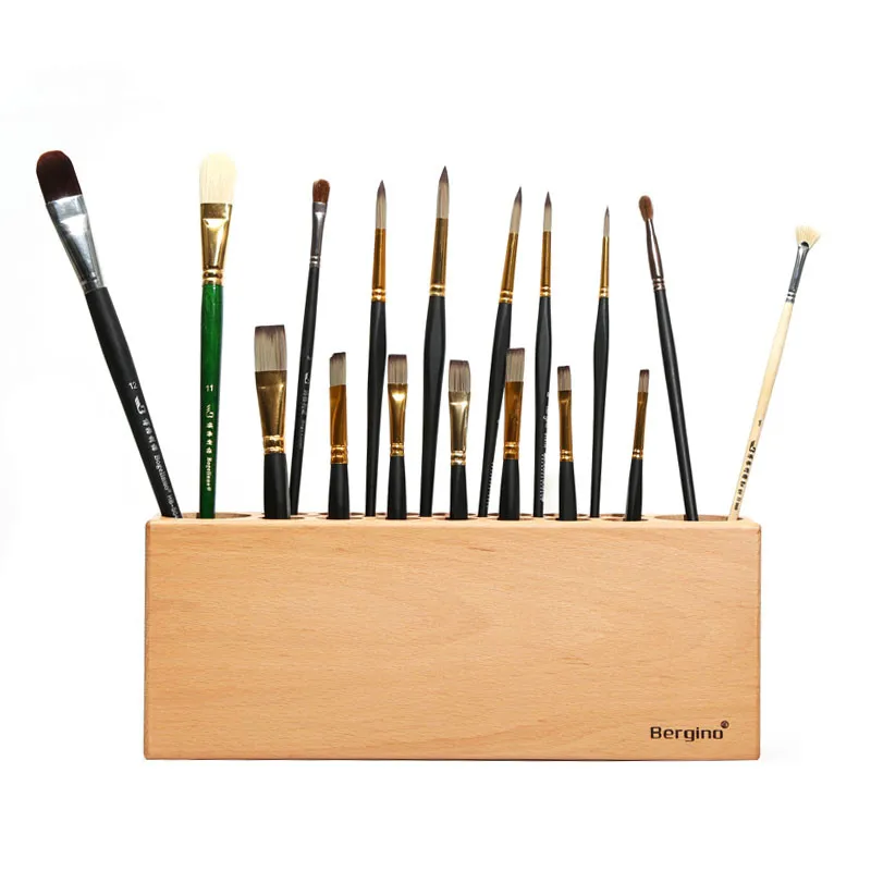 22 Отверстия Деревянная ваза для ручек держатель карандашей кистей макияжа