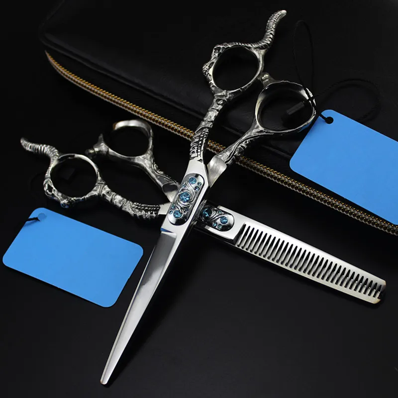 Professional japan 440c Sheepshead 6 inch hair scissors cutting barber makas salon thinning shears hairdressing | Красота и здоровье