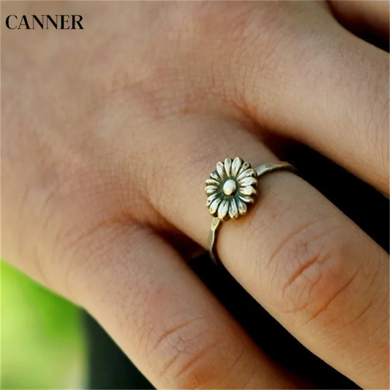 Кольцо в виде подсолнуха Canner Circle женское модное винтажное Золотое ювелирное