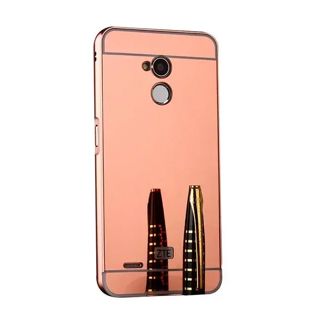 Для zte Blade V7 Lite чехол с металлической рамкой бампер набор горячий чехол для телефона Корпус Fundas зеркальный пластиковый чехол для zte Blade V7 Lite 5 дюймов - Цвет: Rose Gold