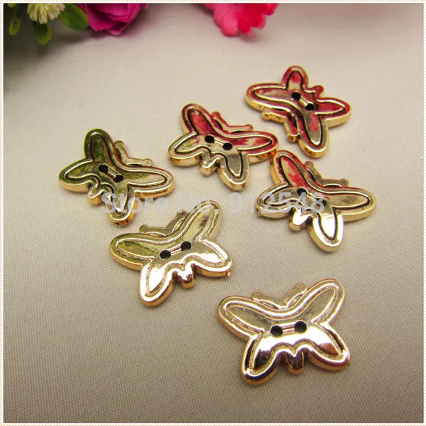 DT23 Новое поступление Горячие 50 шт. резиновые пуговицы в форме бабочки аксессуары