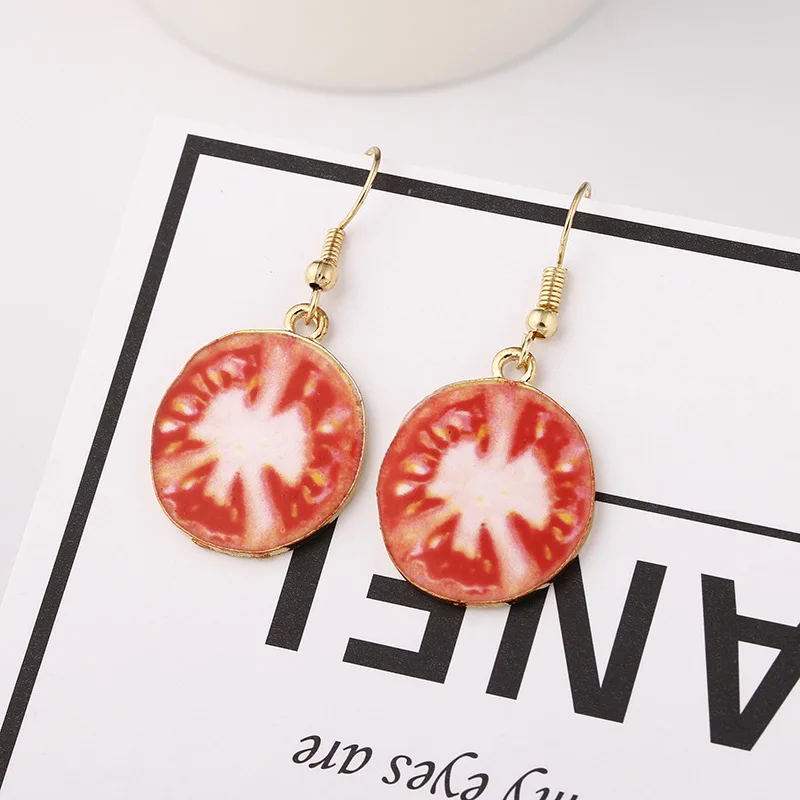 YAAYOO Hyperbole Alloy Fruit Tomato Earring Jewelry Drop Dangle Earrings For Women HL030 |