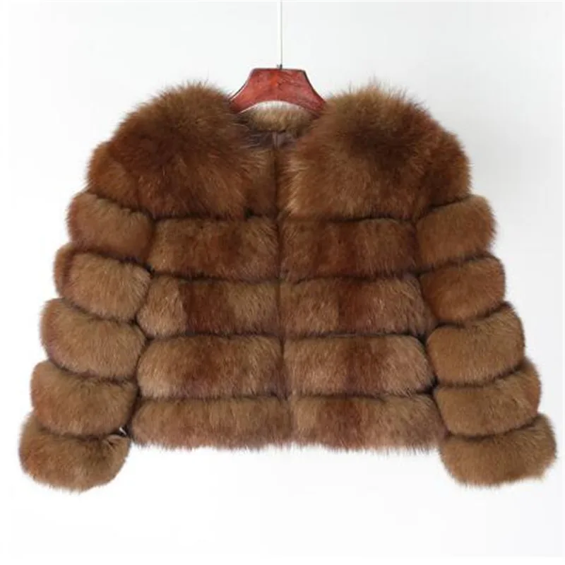 Maomaokong 2021 new real fox fur Winter natural Fashion short Slim jacket Luxury leather Women's Женская одежда