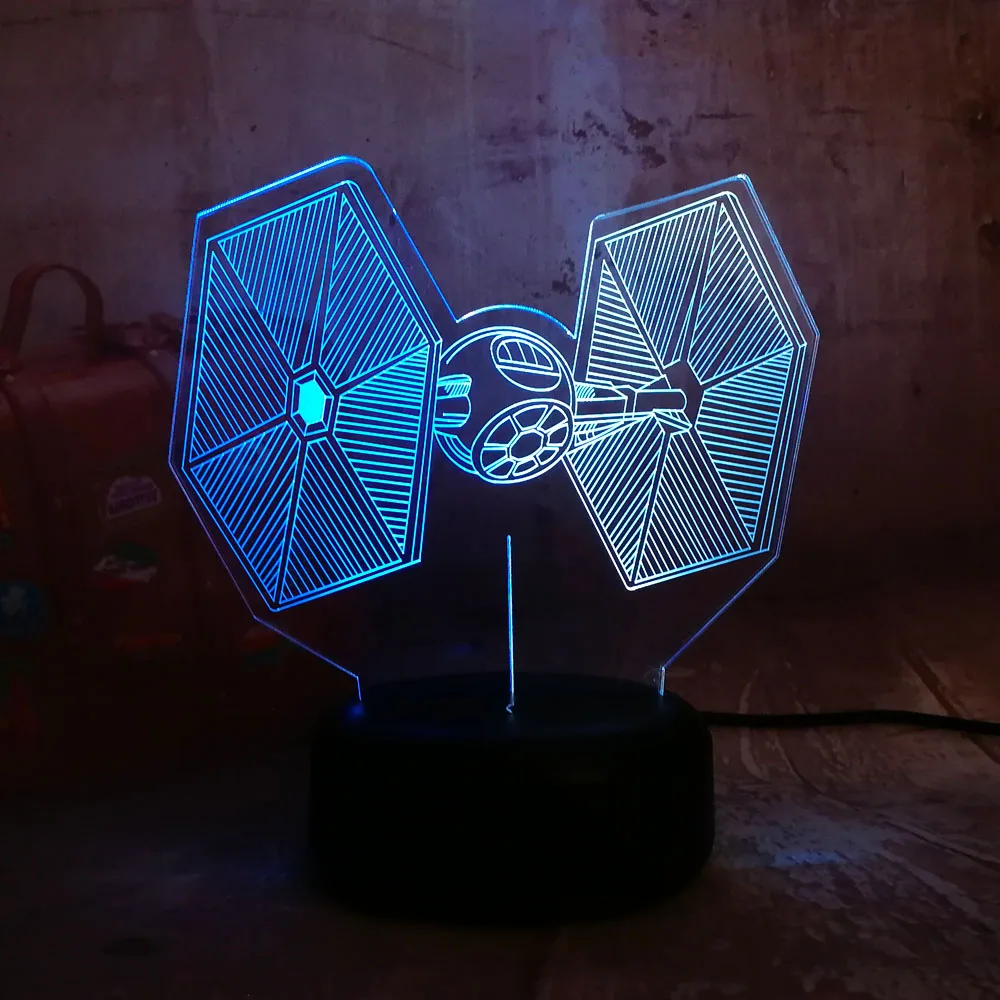 Новинка Звездные войны истребитель TIE RGB 3D светодиодный 7 смешанных двойной Цвет