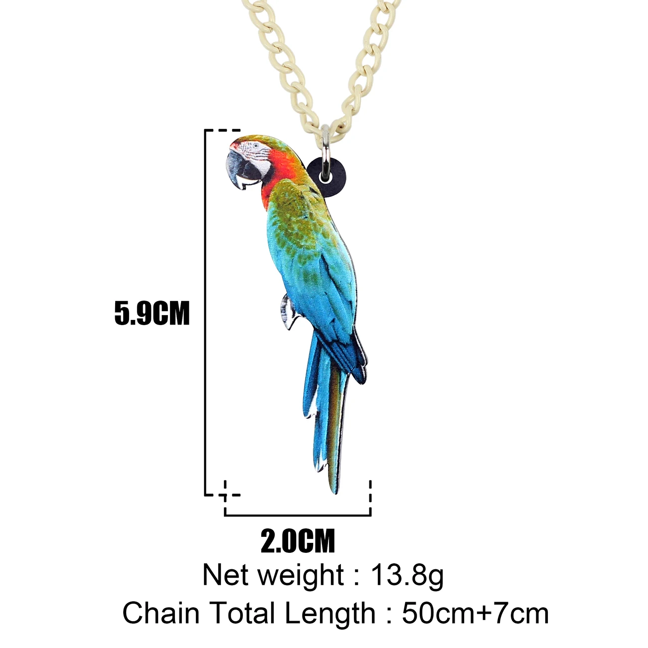 Ожерелье WEVENI акриловая подвеска в виде цветочного ара попугая птицы джунглей