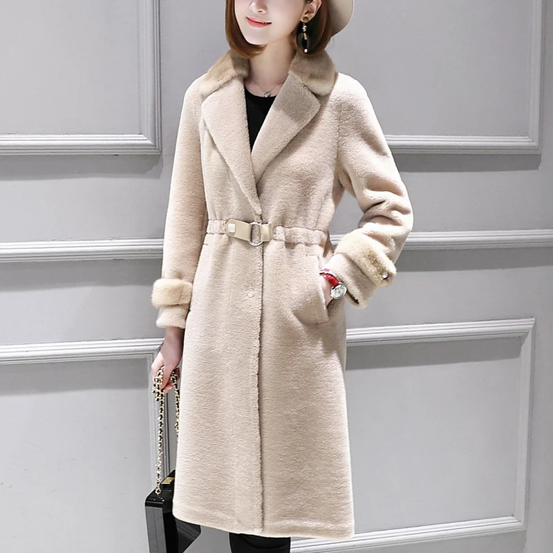 2018 Повседневное мода толстые теплые норки воротник натуральная Обувь с овечьей