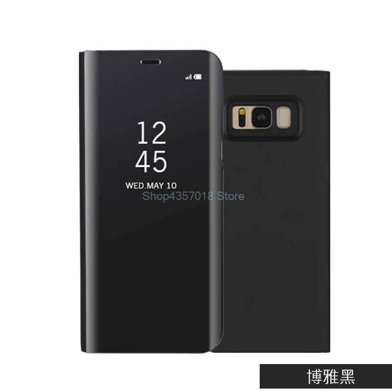 Black Для samsung Galaxy S8 G950F G950FD чехол роскошный зеркальный умный, с окошком для обзора, на застежке, чехол для samsung S8 S 8 SM-G950F SM-G950FD SM-G950 - Цвет: Black
