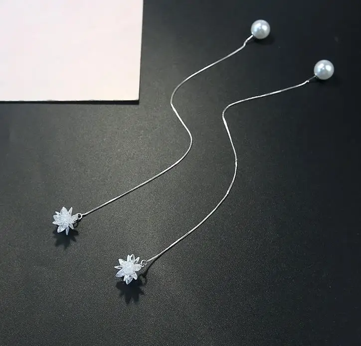 Подвески Ледяной цветок жемчуг длинные серьги модные украшения | Украшения и