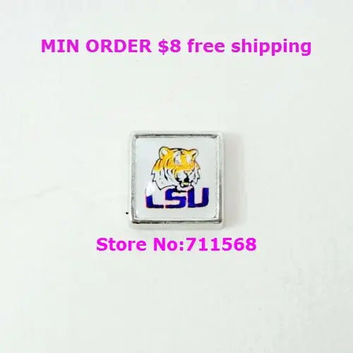 Тигр плавающей очарование LSU Спортивная команда логотип кулон для Стекло