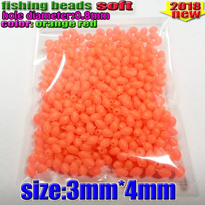 2018 fihsing plastic luminous fishing beads glow in the dark 2*3 3*4----12*16mm more size choose color is orange red