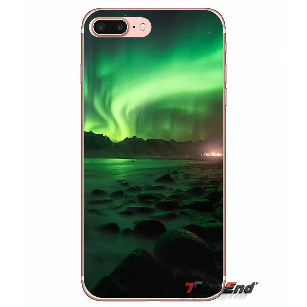 Мягкий силиконовый чехол из ТПУ Aurora polar lights для Sony Xperia Z Z1 Z2 Z3 Z5 compact M2 M4 M5 E3 T3 XA Aqua LG G4