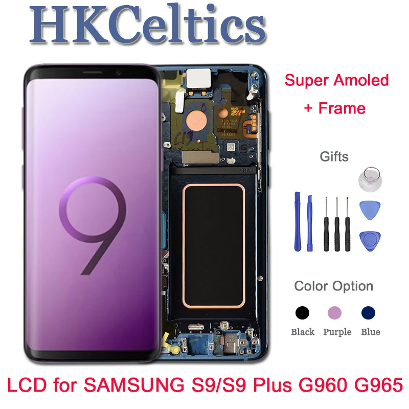 ЖК дисплей Amoled S9 для Samsung Galaxy Plus сенсорный экран дигитайзер в сборе G960F G965F G960