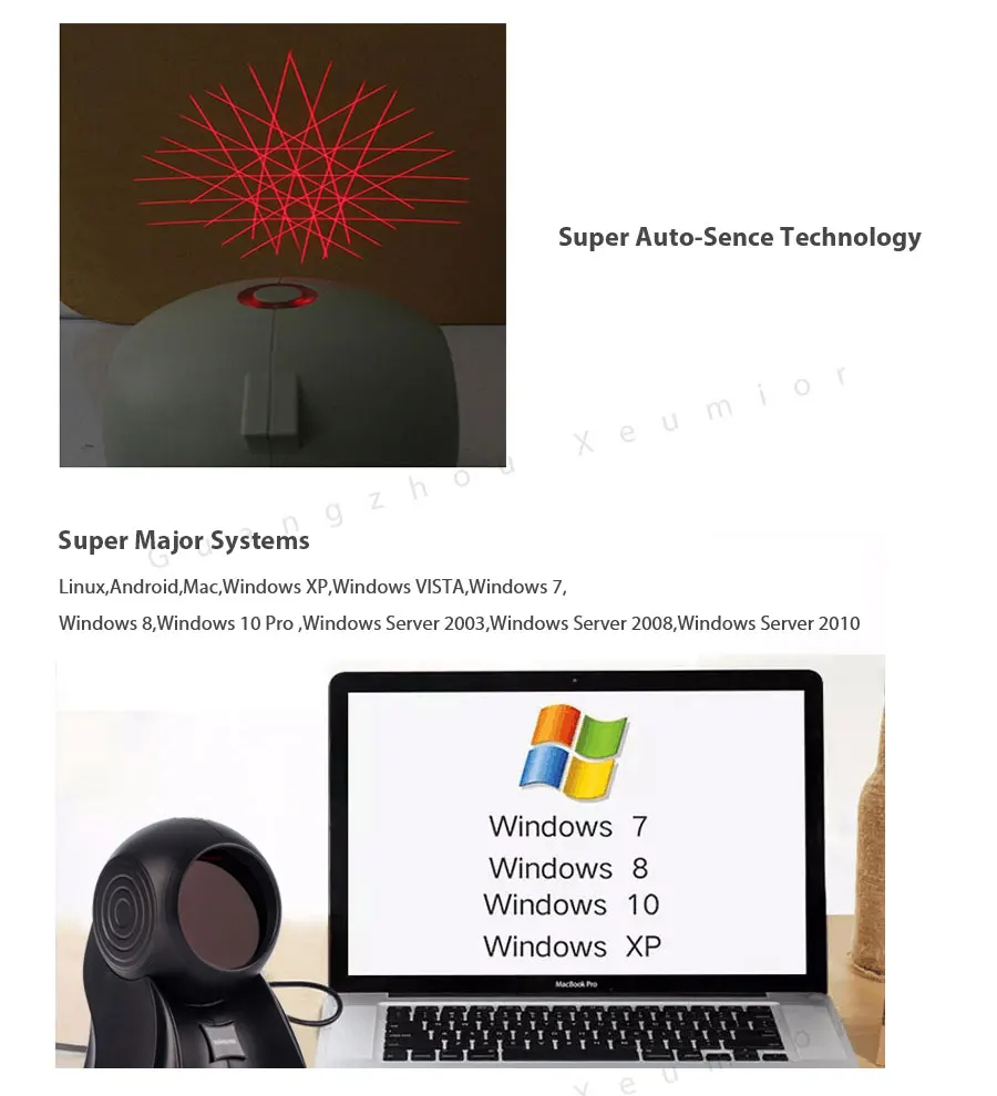 Экономически эффективные! Высокое качество 24 линии Laser Desktop планшетный сканер штрих-кода считыватель штрих-кода с USB Интерфейс
