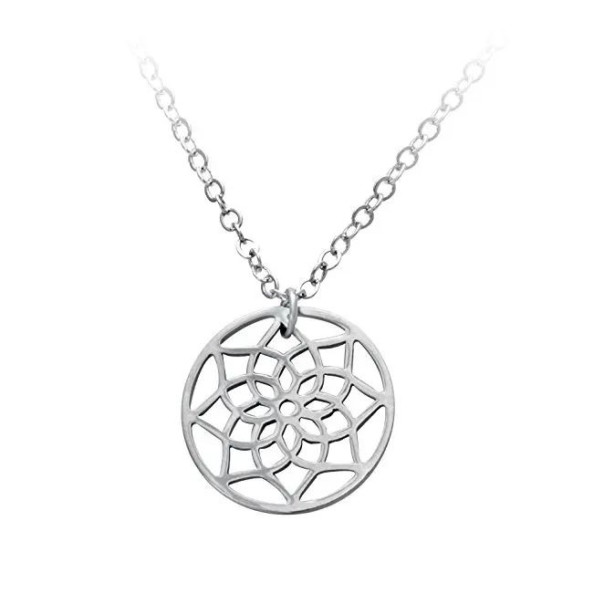 

Hot Sale New Design Stainless Steel Engrave Flower Pendant Fashion Women Floral Necklace