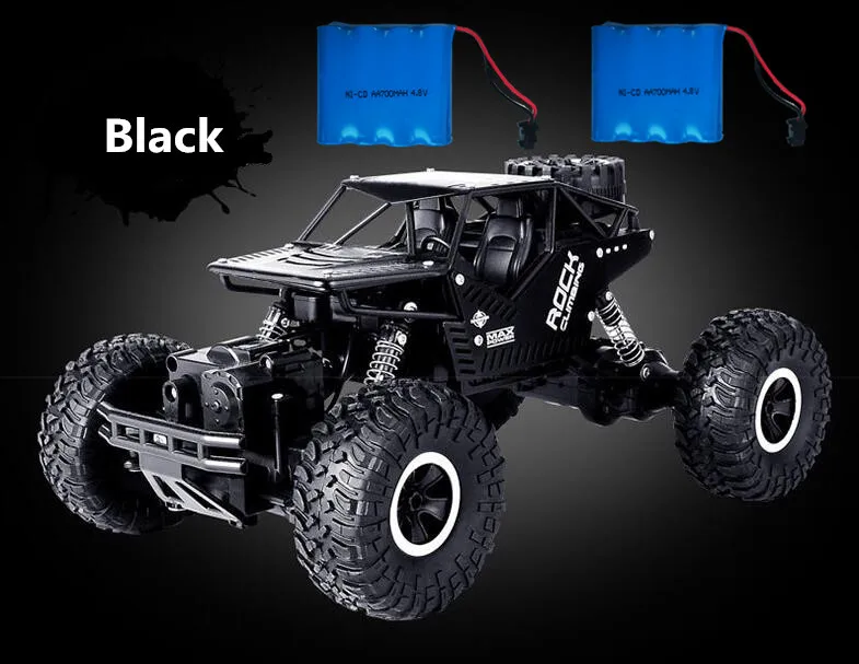 Black 2 battery 28 см Радиоуправляемый автомобиль 4WD 4 вождения автомобиля двойные двигатели привод Bigfoot автомобиль дистанционного управления модель автомобиля внедорожник игрушка - Цвет: Black 2 battery