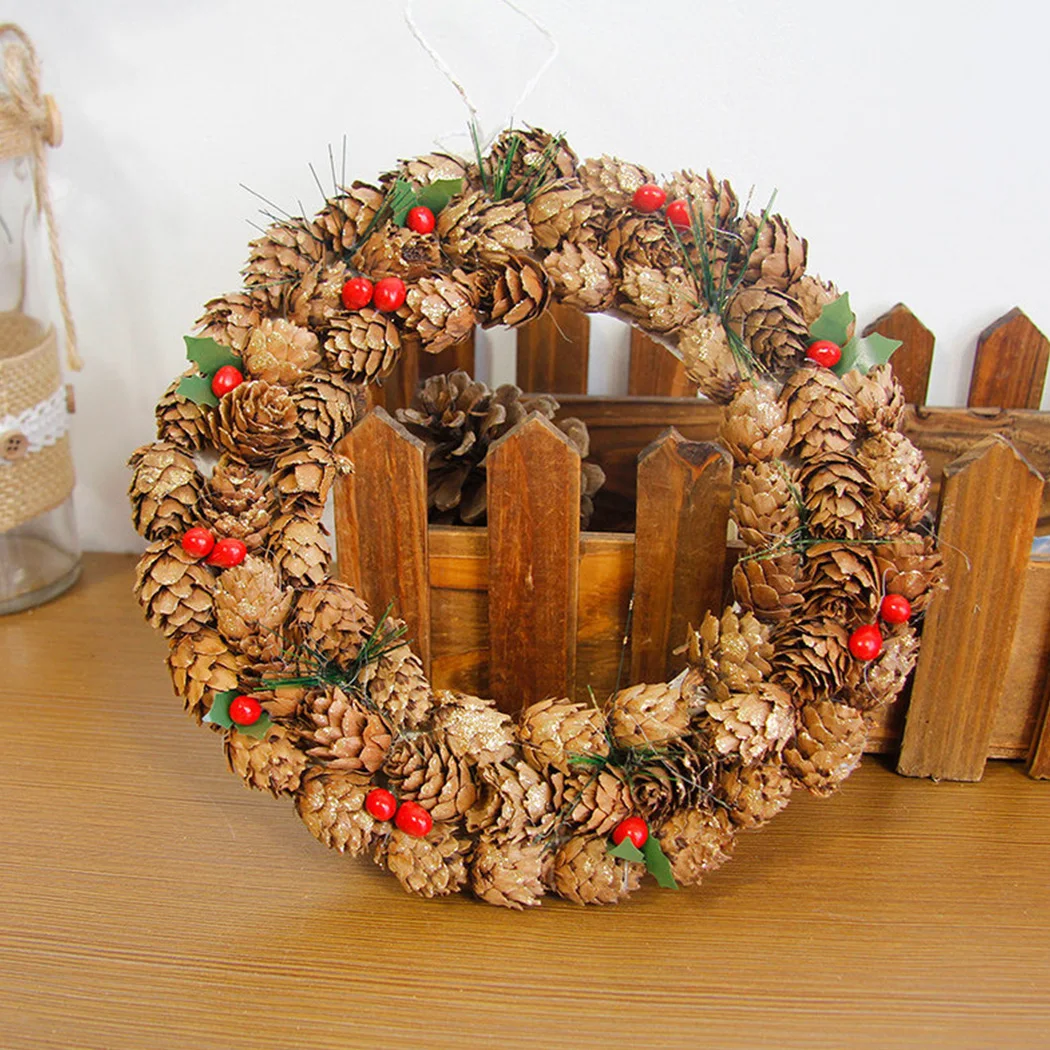 

Creative Christmas Wreath 7.87'' Pinecone Christmas Hanging Wreath Xmas Decor