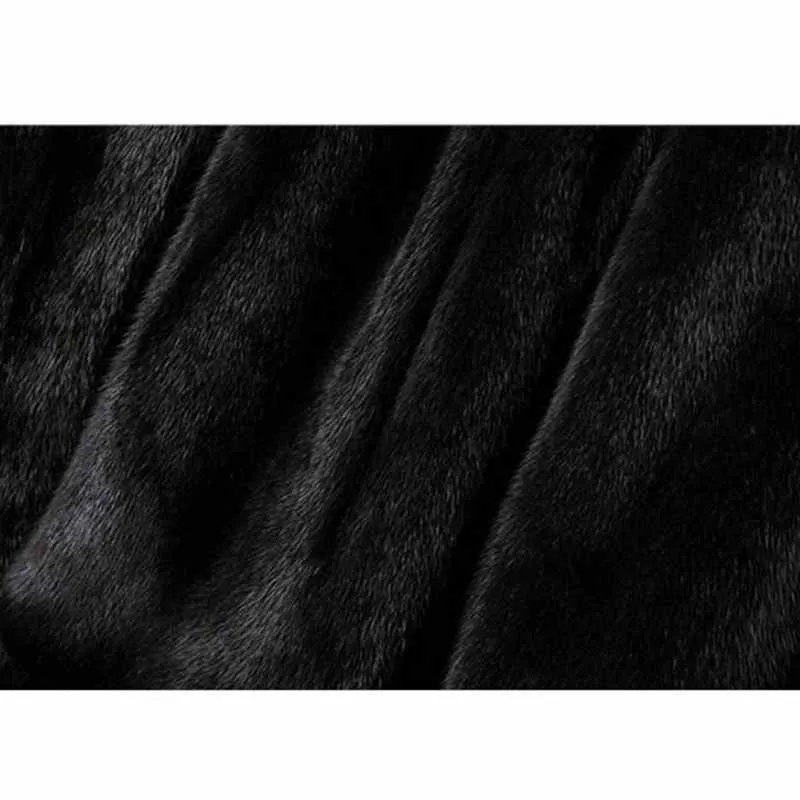 Женская Шуба из искусственного меха черная норковая шуба с капюшоном Толстая