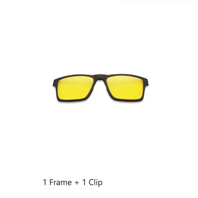 1 Frame 1 sun cover Винтажные поляризационные мужские Солнцезащитные очки женские 5 в 1 Набор очков TR90 оптические оправы по рецепту очки Корректирующие UV40 - Цвет линз: 1 Frame 1 sun cover