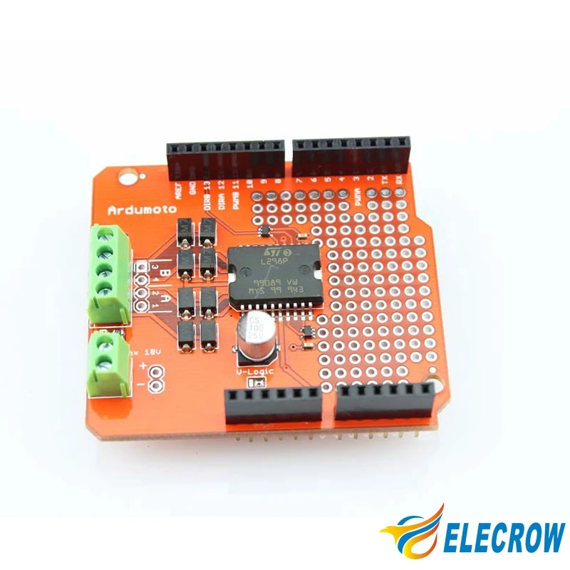 Elecrow Высокое Качество Ardumoto L298P 2A Мотор Щит для Arduino Электронных DIY Kit Бесплатная